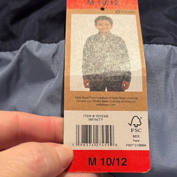 NWT Eddie Bauer Kids Green Camo and Blue 3 in 1 Light Weight Jacket Size M 10/12 - Picture 10 of 10